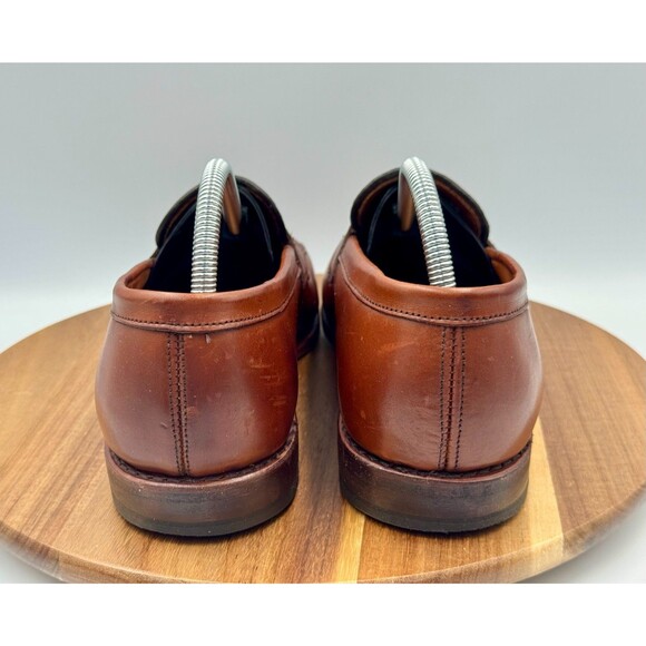 ALLEN EDMONDS Lake Bluff Basket Weave Men\'s Slip On Loafers Walnut Sz 10.5 D main image 5